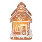Gingerbread house met LED 17 cm Bruin Polyresin Peperkoekhuisje