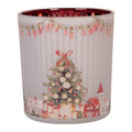 Waxinelichthouder Ø 7x8 cm Grijs Glas Kerst