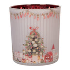 Waxinelichthouder Ø 7x8 cm Grijs Glas Kerst