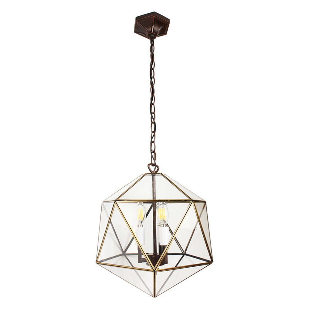 Hanglamp 35x35x140 cm transparant metaal hanglamp eettafel