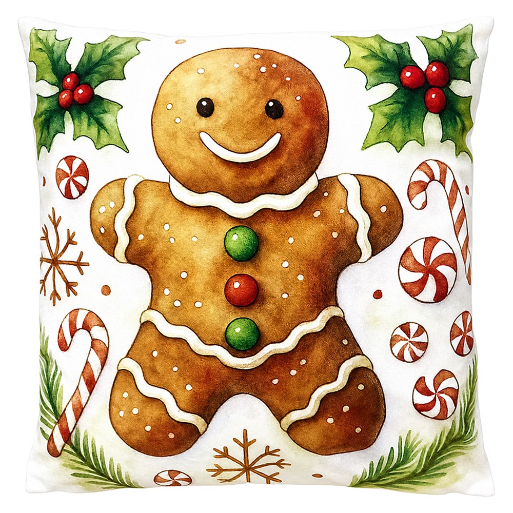 Sierkussen 45x45 cm Beige Polyester Gingerbread man