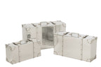 J-Line Glanzende dozen - MDF - zilver - set van 3