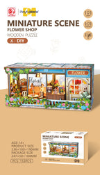 DIY Miniature Scene 3D Bloemenwinkel met LED- verlichting- MDF