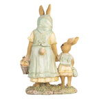 Decoratie Beeld Konijnen 14x7x20 cm Beige Kunststof