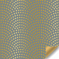 Papierrol - Goud / Groen (Star wavy) - 50cm x 100 meter