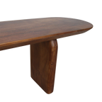 Bullnose mangohouten eetkamerbank bruin