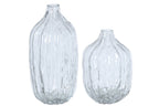 J-Line vaas Onregelmatig - glas - transparaant - set van 2