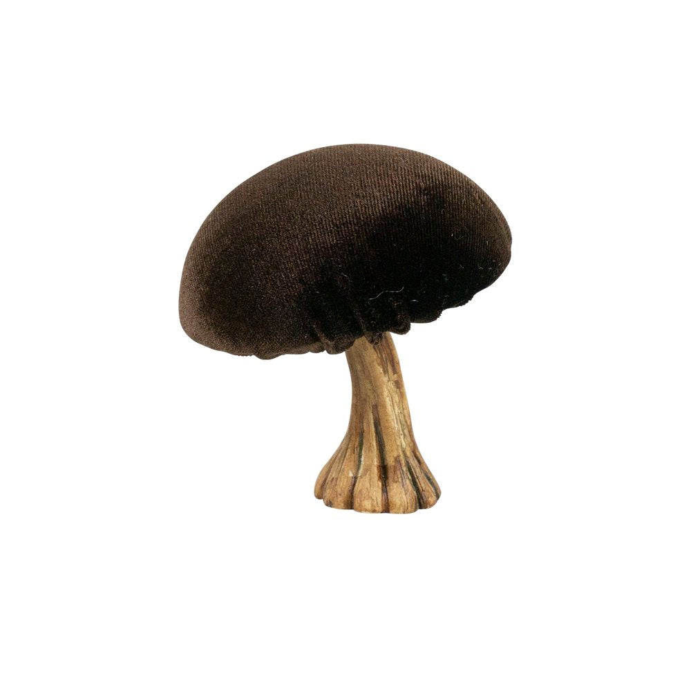 Decoratie fluweel champignon bruin 10cm