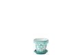J-Line bloempot Granada - keramiek - aqua - extra small - Ø 17 cm