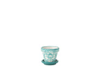 J-Line bloempot Granada - keramiek - aqua - extra small - Ø 17 cm