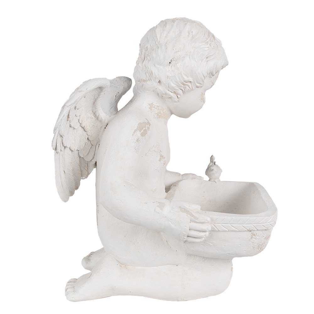 Decoratie Beeld Engel 36x39x51 cm Wit Magnesium (MGO)