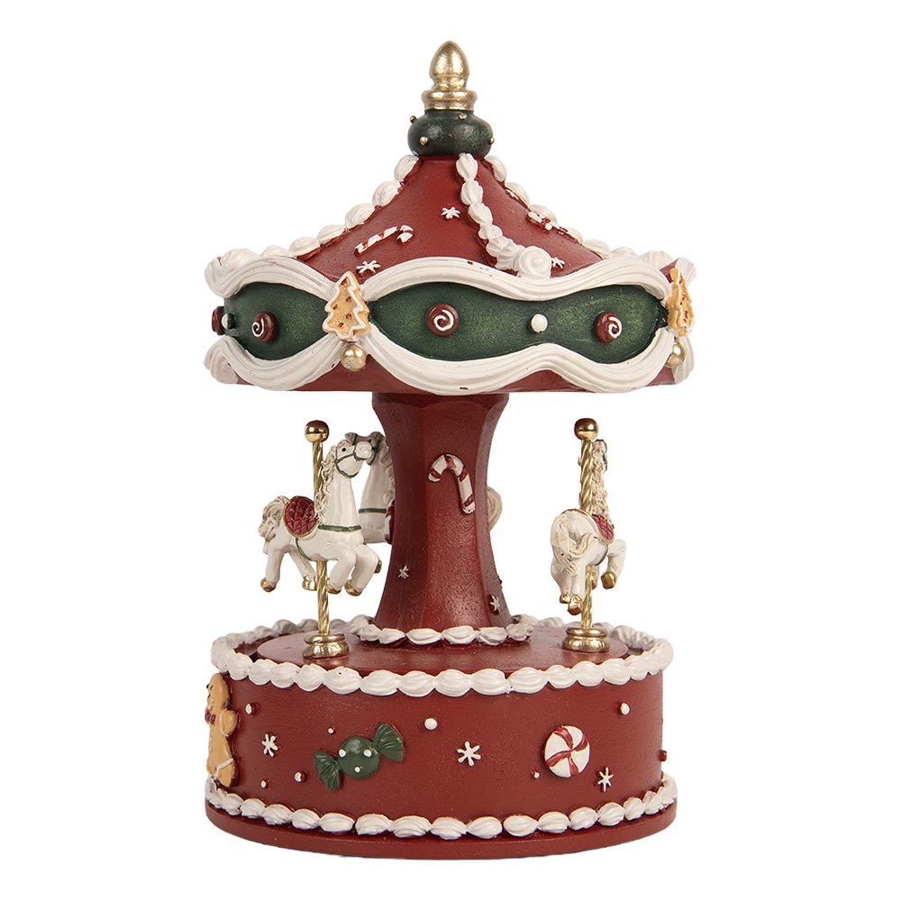 Muziekdoos Draaimolen Ø 12x19 cm Rood Kunststof