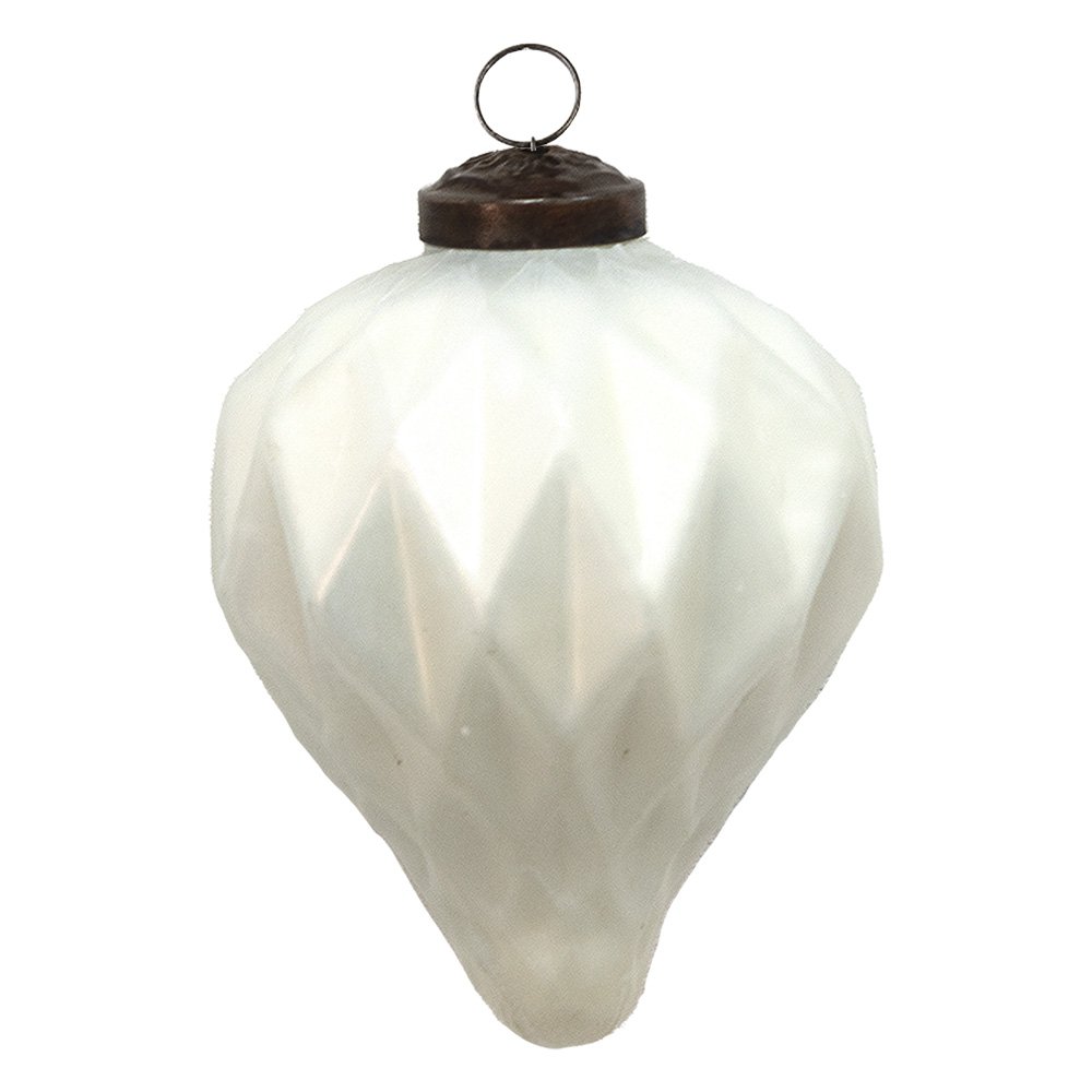 Kerstbal Ø 7 cm Wit Glas Kerstdecoratie