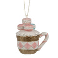 Kersthanger Macarons 6x4x7 cm Roze Polyresin Kerstboomversiering