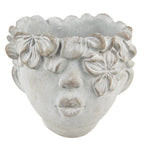 Bloempot Hoofd 20x18 cm Grijs Steen
