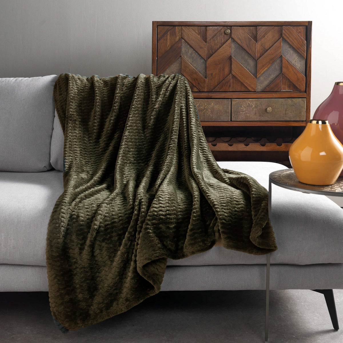 Dutch Decor Mara - Plaid 150x200 cm - Militair Olijf - Groen