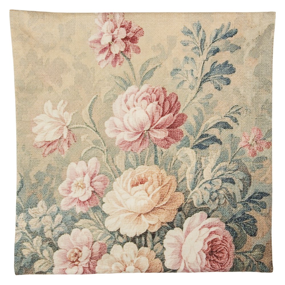 Sierkussen Beige Synthetisch Bloemen Kussenhoes met Kussenvulling