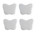 Deurknop Set van 4 Vlinder 4x3 cm Wit Keramiek Meubelknop
