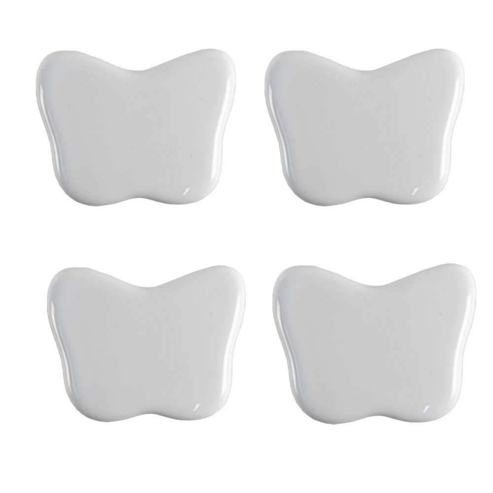 Deurknop Set van 4 Vlinder 4x3 cm Wit Keramiek Meubelknop