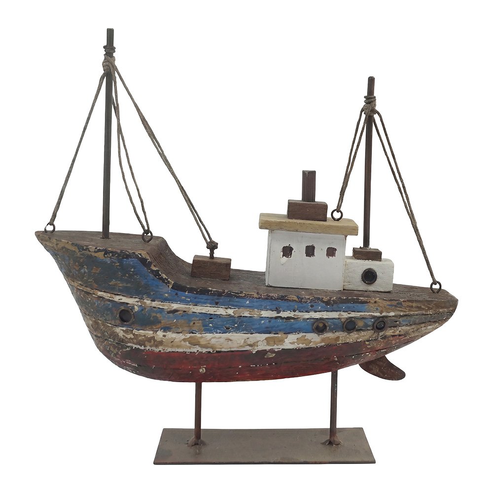 Decoratie Model Boot Bruin Hout Decoratie Model