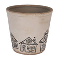 Bloempot Ø 21x20 cm Beige Keramiek Gingerbread house