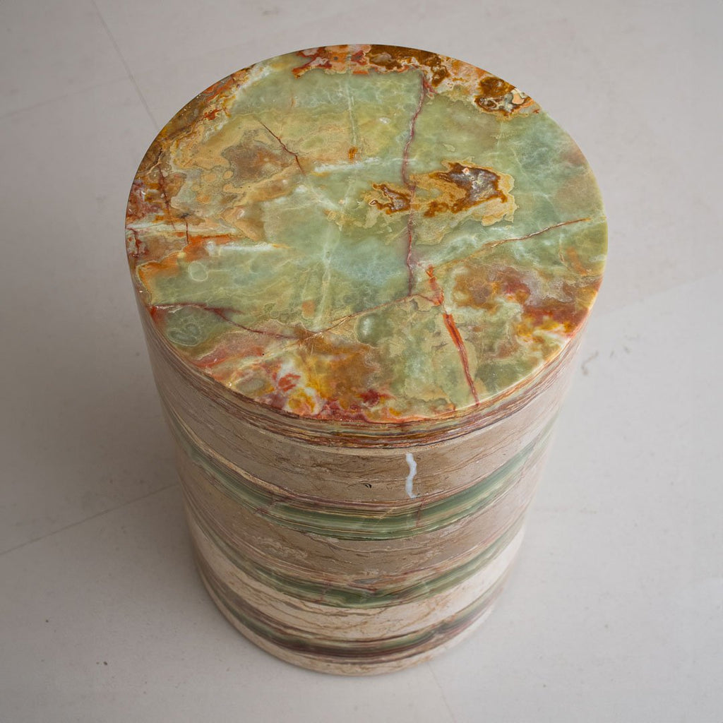 Salontafel Beige Marmer en Groene Onyx