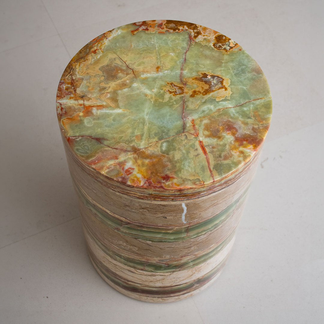 Salontafel Beige Marmer en Groene Onyx