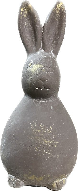 Betonnen haas 6x13cm grijs/goud