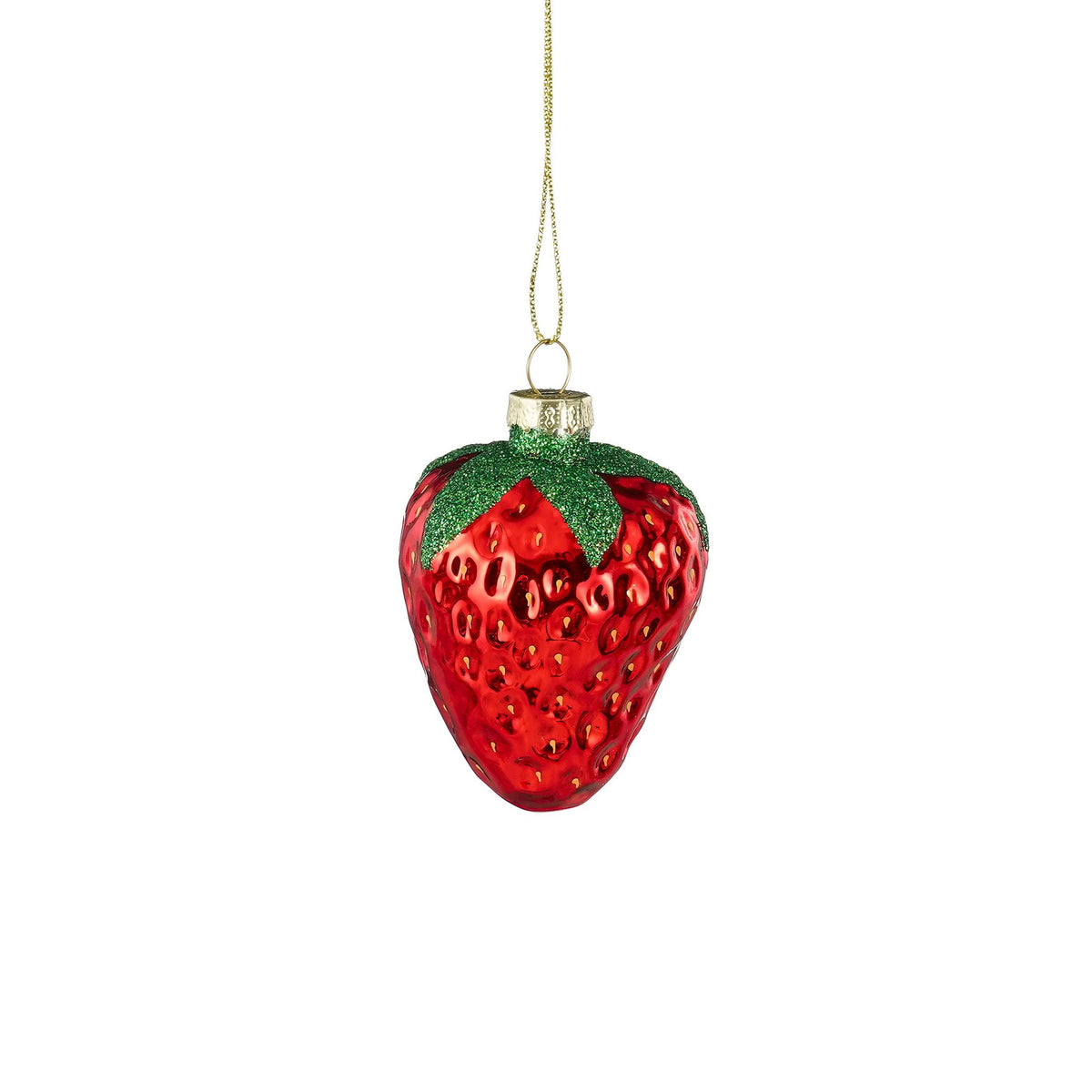 Decoratie ornament aardbei h7,5xd6