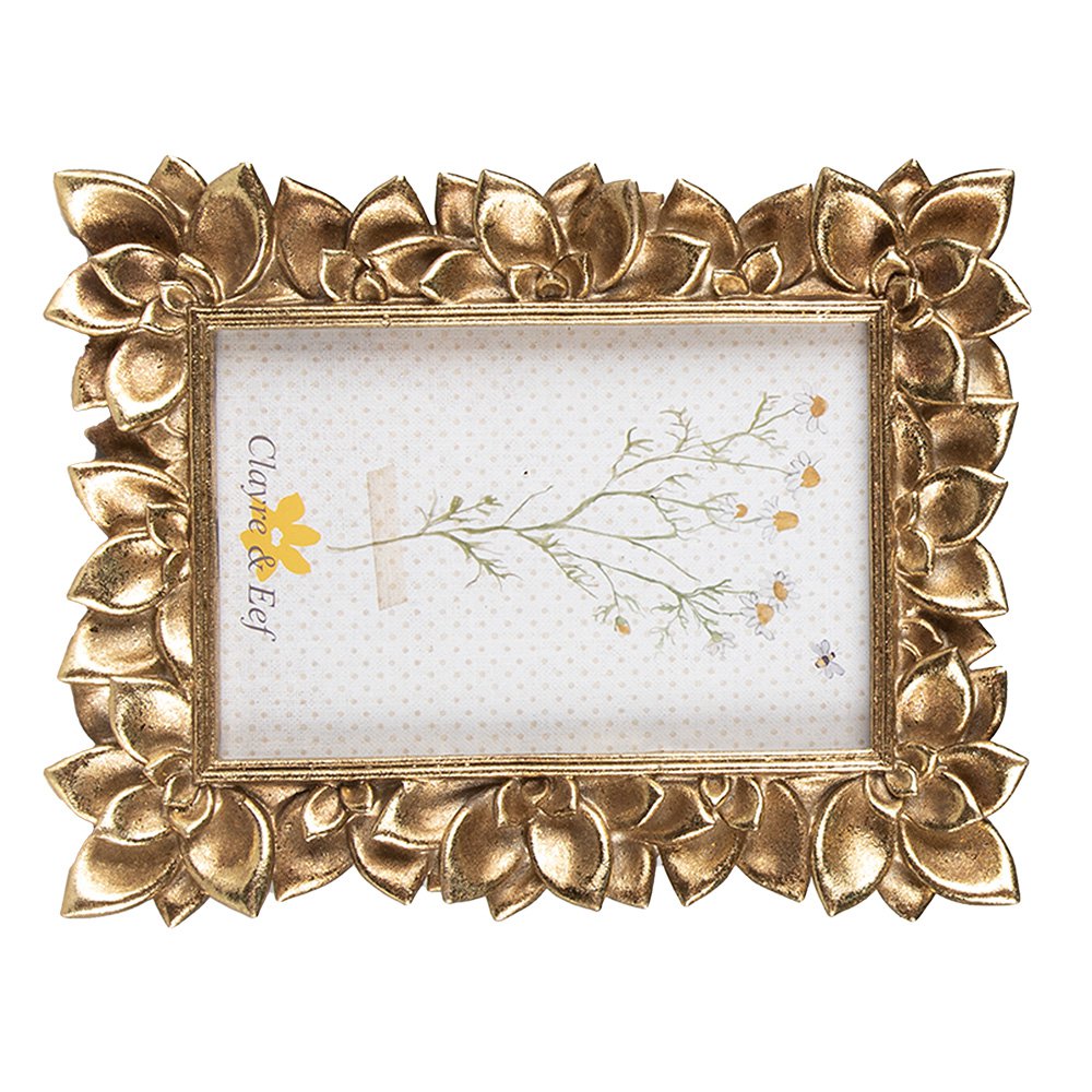 Fotolijst 10x15 cm Goudkleurig Polyresin Bloemen Fotokader