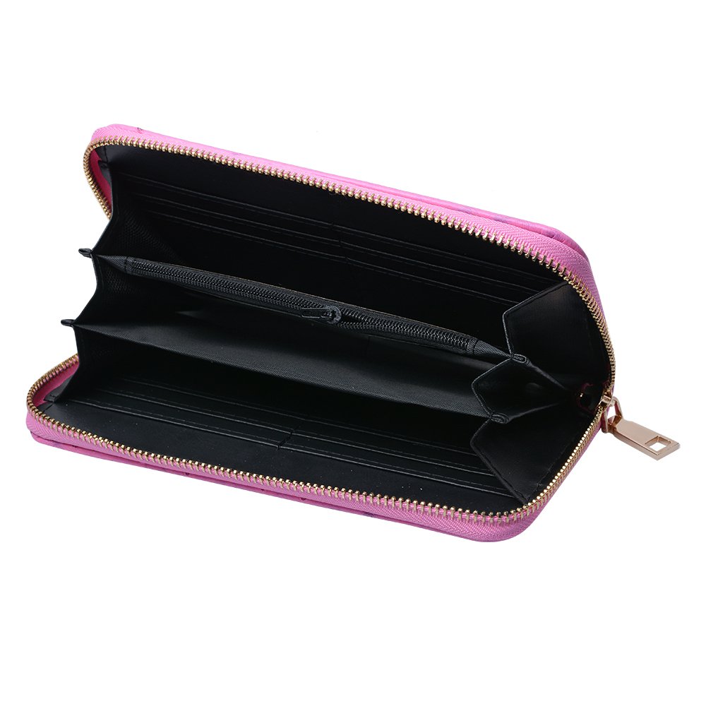 Portemonnee 19x9 cm Roze Polyurethaan Stippen