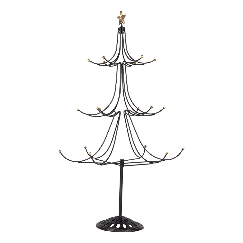 Kerstdecoratie Beeld Kerstboom Ø 41x71 cm Zwart Metaal