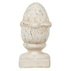 Beeld Dennenappel 11x11x21 cm Beige Steen Kerstdecoratie