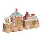 Kerstdecoratie Beeld Trein 23x5x12 cm Bruin Kunststof