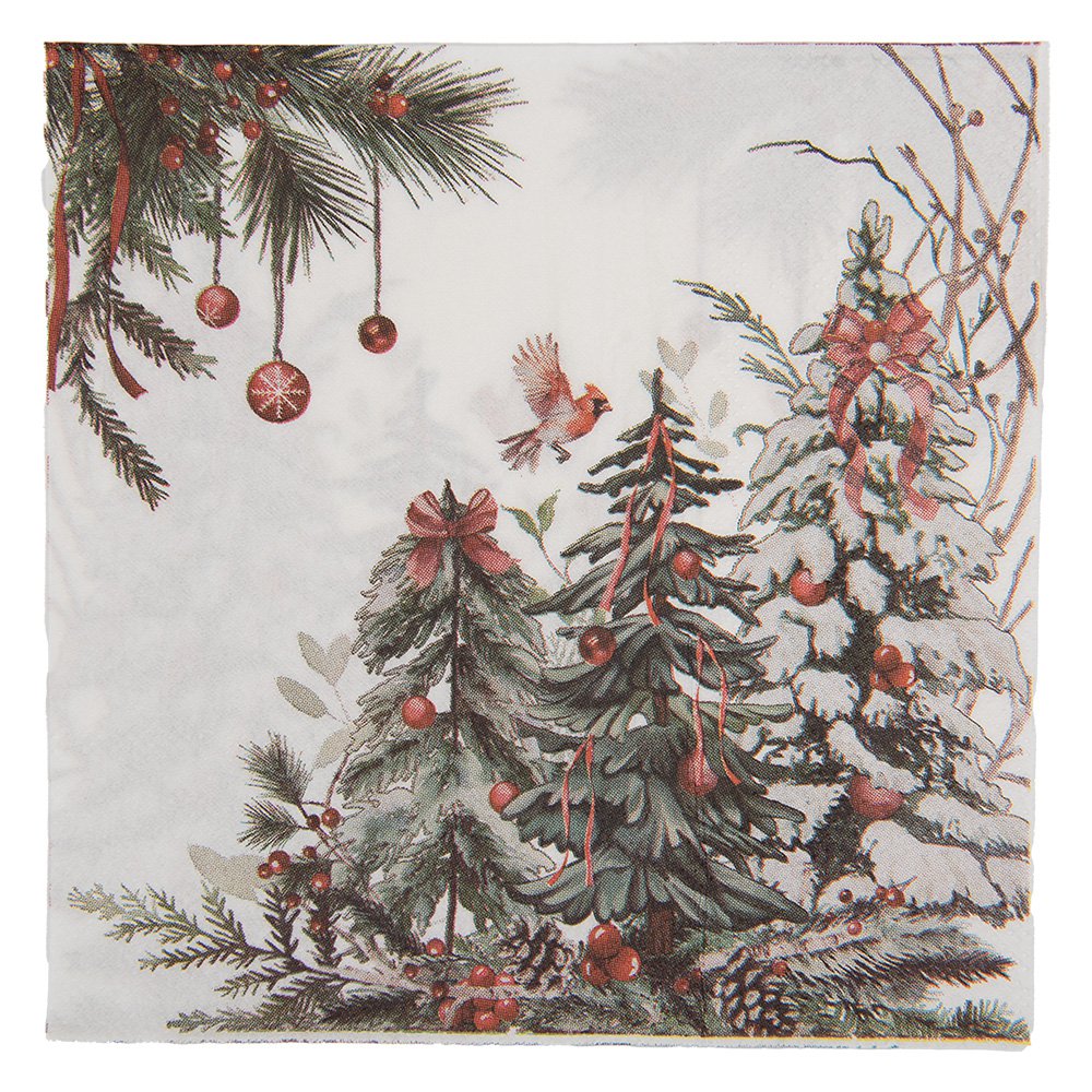 Servetten Papier Set van 20 33x33 cm Wit Papier