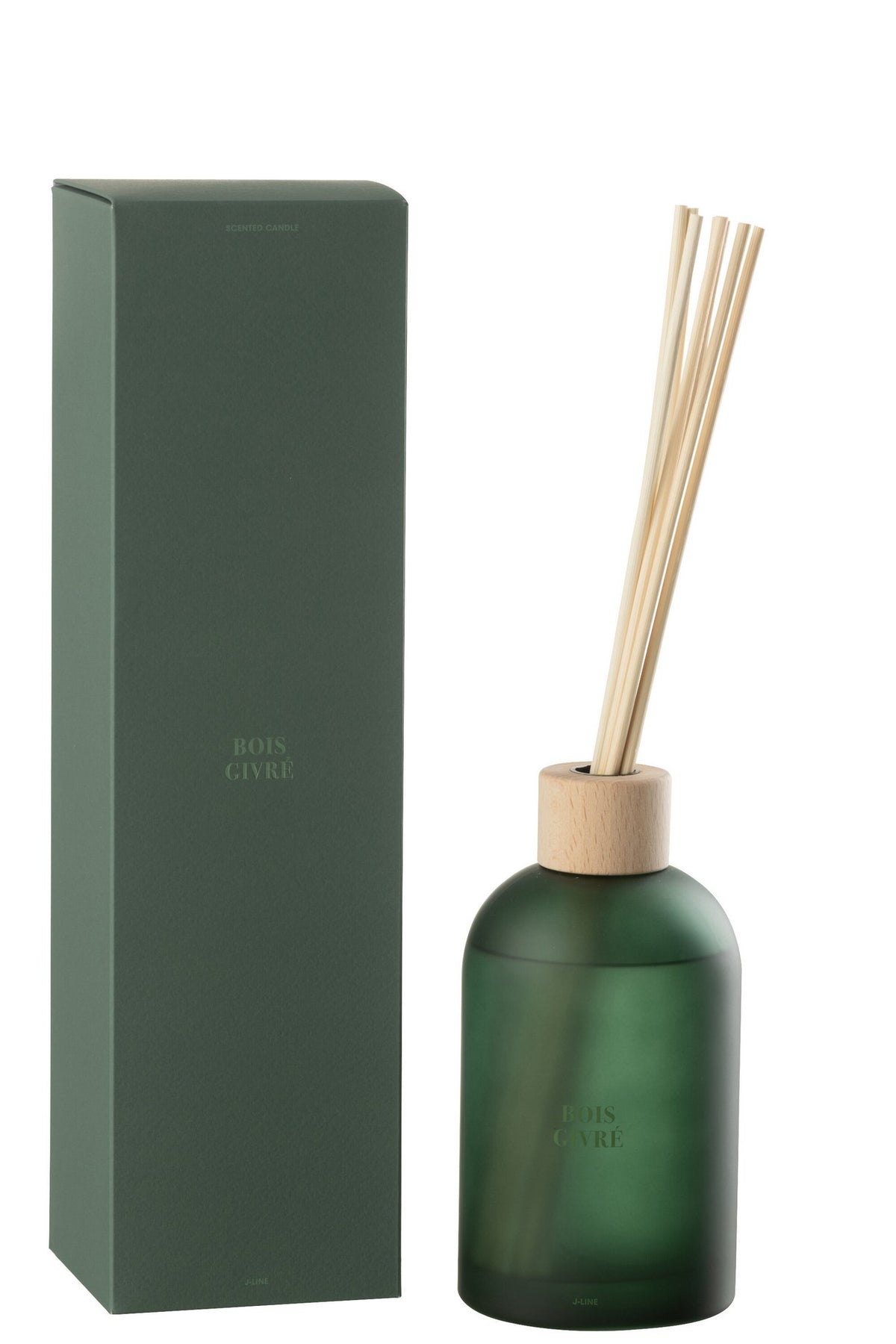 J-Line geurstokjes Accords Essentiels - mat hout - groen - 550 ml