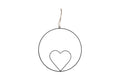 Metaalring met hart 35/17cm zwart