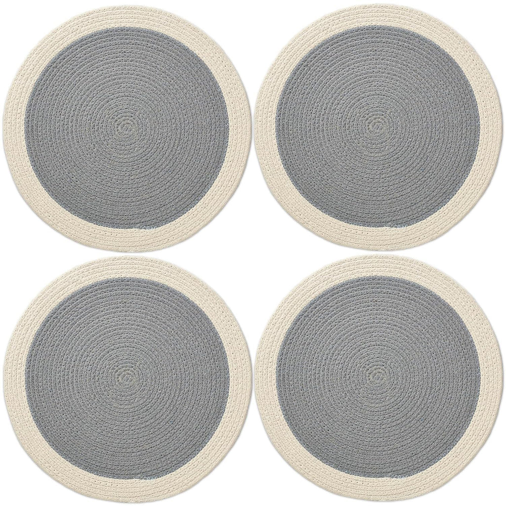 Eetplacemats – hittebestendig katoen – 32 cm rond, set van 4