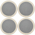 Eetplacemats – hittebestendig katoen – 32 cm rond, set van 4