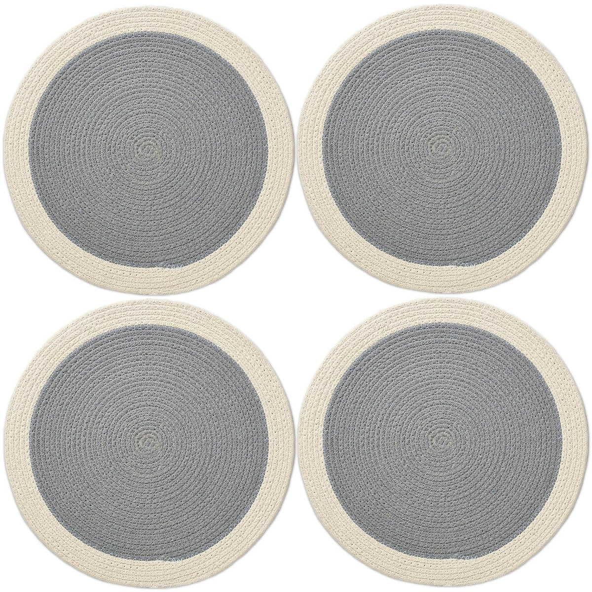 Eetplacemats – hittebestendig katoen – 32 cm rond, set van 4