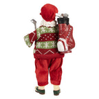 Kerstdecoratie Beld Kerstman 13x10x28 cm Rood Textiel