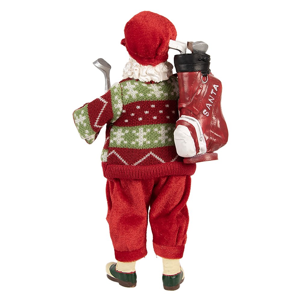 Kerstdecoratie Beld Kerstman 13x10x28 cm Rood Textiel