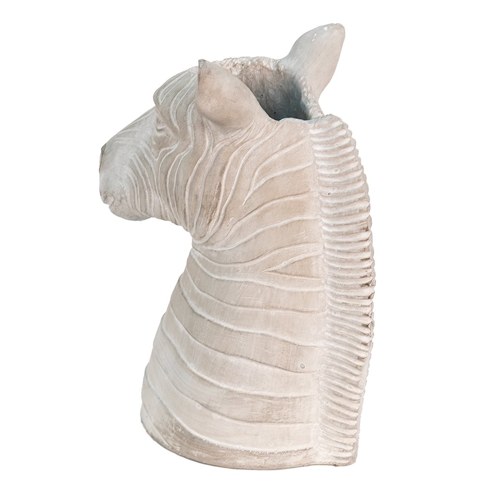 Bloempot Zebra 21x13x26 cm Grijs Steen Bloempot Binnen
