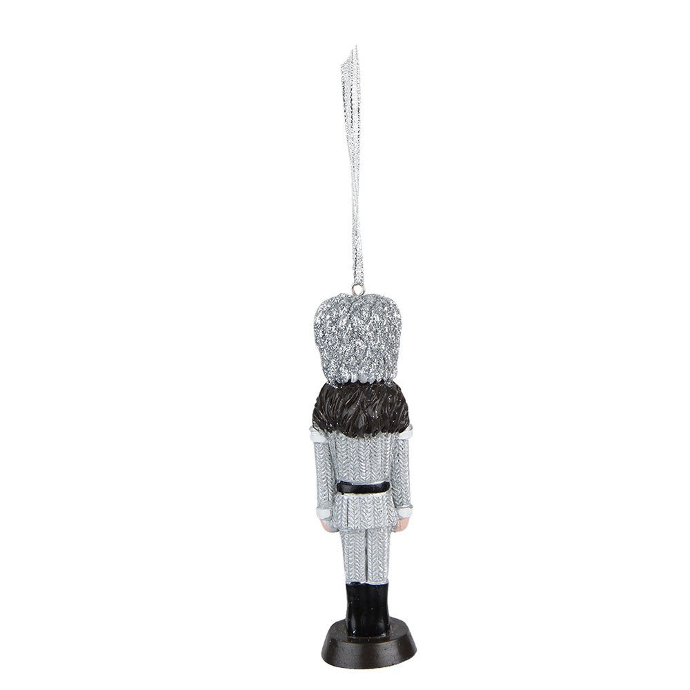 Kersthanger Notenkraker 13 cm Zilverkleurig Kunststof Kerstbal