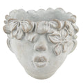 Bloempot Hoofd 12x10 cm Grijs Steen