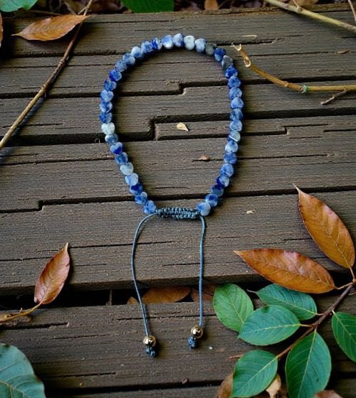 Dames armband Sodaliet 4 mm hartjes