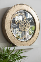 J-Line klok Binnenwerk - hout - goud - Ø 50 cm