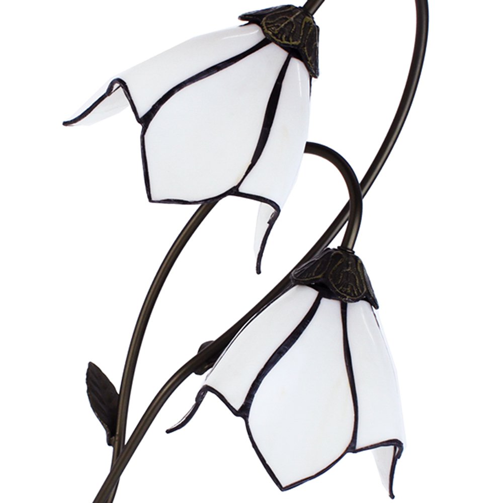 Tiffany Tafellamp 61 cm Wit Bruin Polyresin Tiffany Bureaulamp