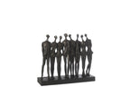 J-Line decoratie Figuur Op Voet 8 Mensen - polyresin - zwart - S