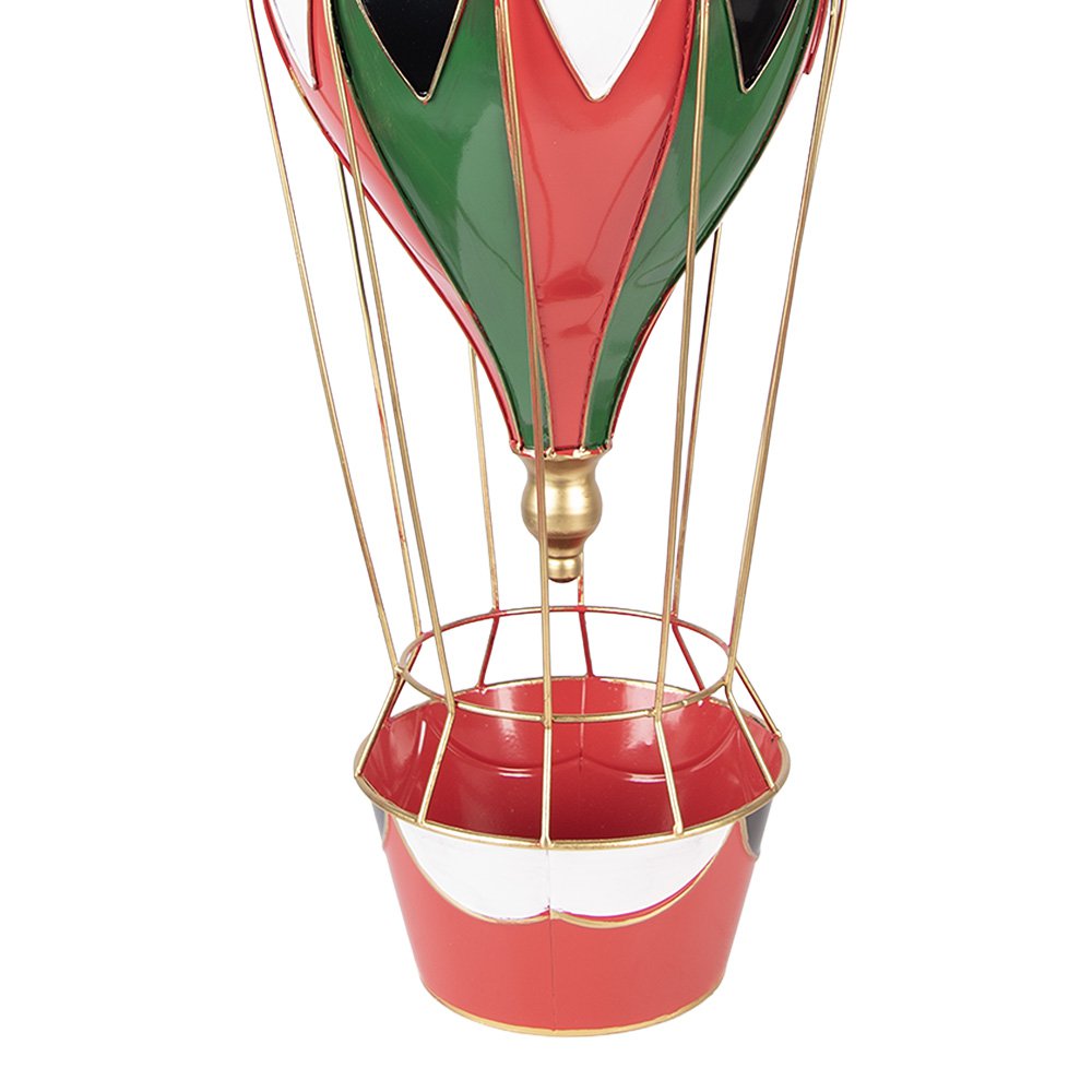 Kerstdecoratie Beeld Luchtballon Ø 26x62 cm Rood Metaal